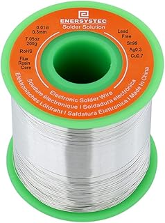 Extra Thin 0.3mm Solder Wire Thin Gauge Electronic Solder Rosin Flux Core Tiny Solder Electronics Soldering Fine Solder Lead Free Electrical Soldering 0.01in 0.3mm 7.05oz 200g Sn99 Ag0.3 Cu0.7