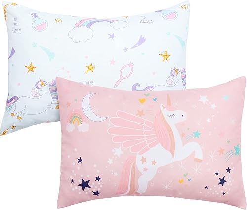 UOMNY Fundas de almohada para niños pequeños de 13 x 18 pulgadas, 12 x 16 pulgadas, 14 x 19 pulgadas, funda de almohada de unicornio para niñas,