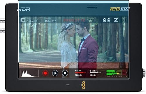 Puccy 2 protectores de pantalla antirluz azul, compatible con Blackmagic Video Assist 12G HDR 5" protector de pantalla TPU (no protectores de vidrio