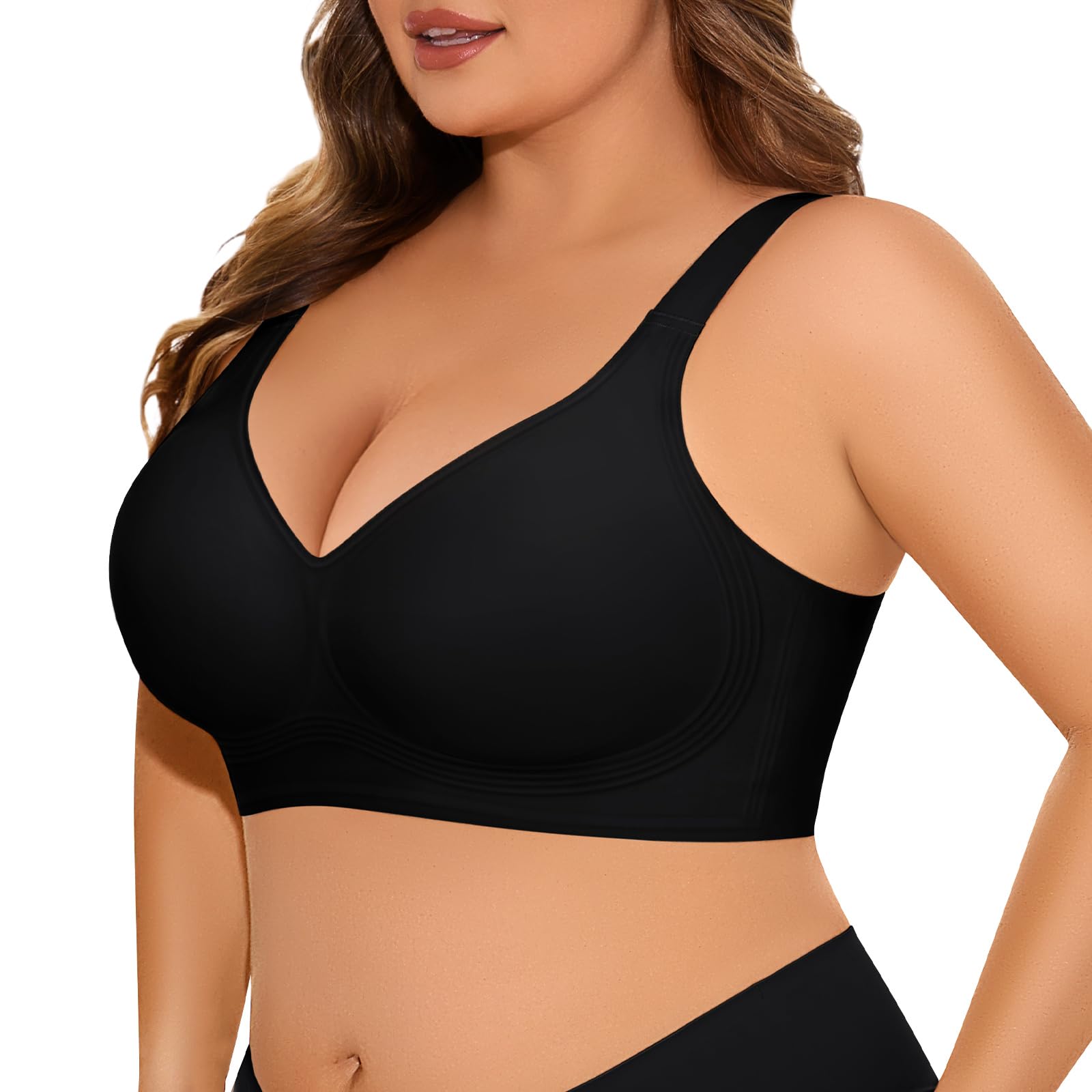 UMIPUBO Reggiseno Donna Senza Ferretto Taglie Forti Push Up Imbottito Invisibile Sostegno Forte Bralette Senza Cuciture Comode per Seno Grande