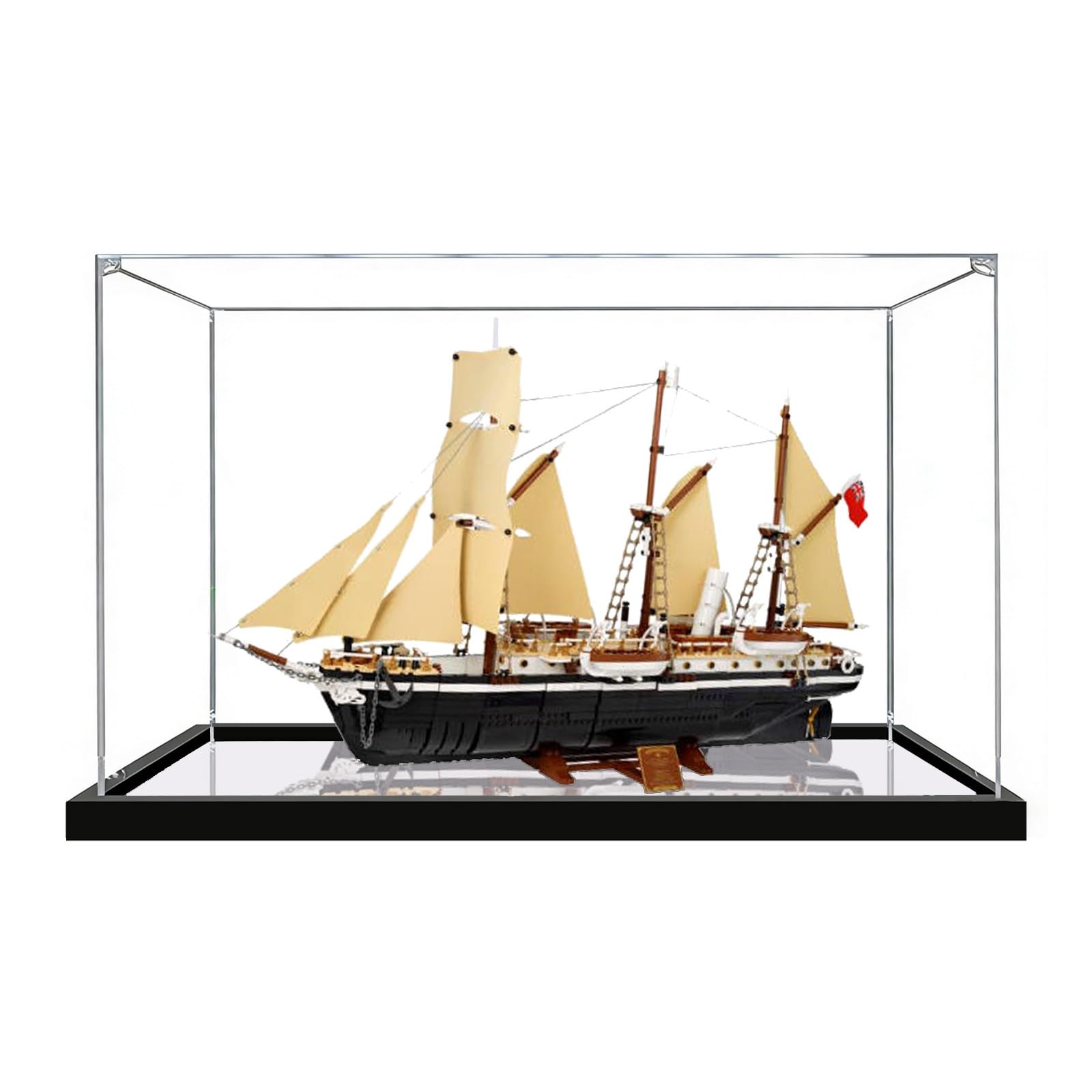 Akrylowa witryna kompatybilna z Lego 10335 Endurance Exploration Ship, pyłoszczelne, przezroczyste pudełko do przechowywania, pudełko ekspozycyjne kompatybilne z 10335 (model nie jest dołączony