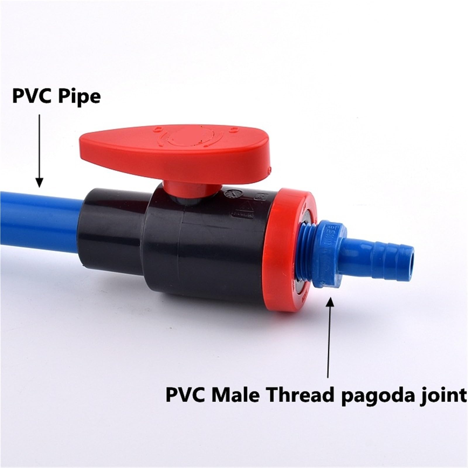 1 pieza de conector plano 20/25/32 mm a válvula bola PVC con rosca hembra 1/2" a 1", for acuario, sistema riego(Female Thread 1I2)