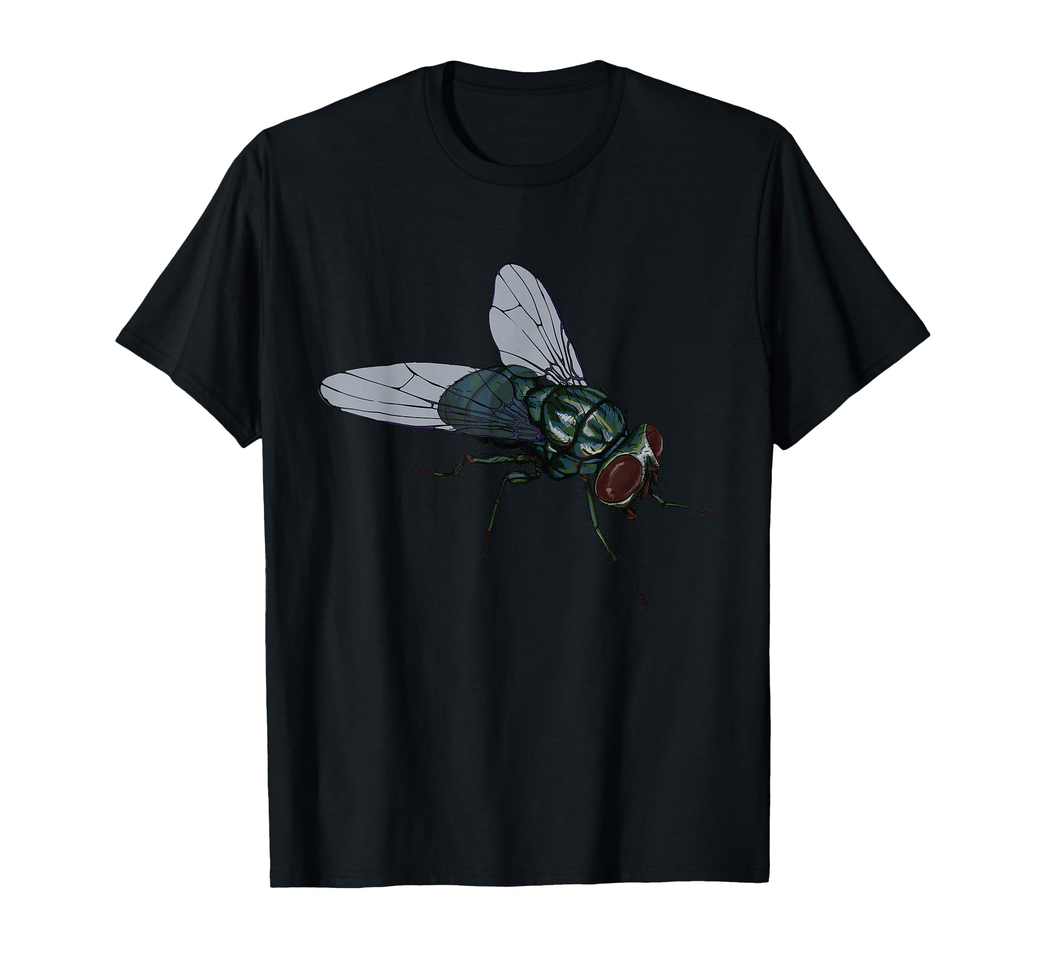 CRUDO Fly Common House Fly Insect Unisex-Adults & Kids Black Cotton 60%, Polyester 40% Short Sleeve T-Shirt