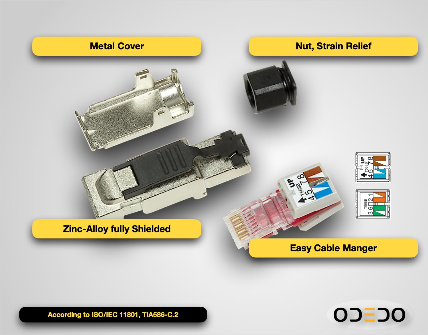 DIGITUS CAT 6A Keystone-module, afgeschermd, montageaansluiting zonder