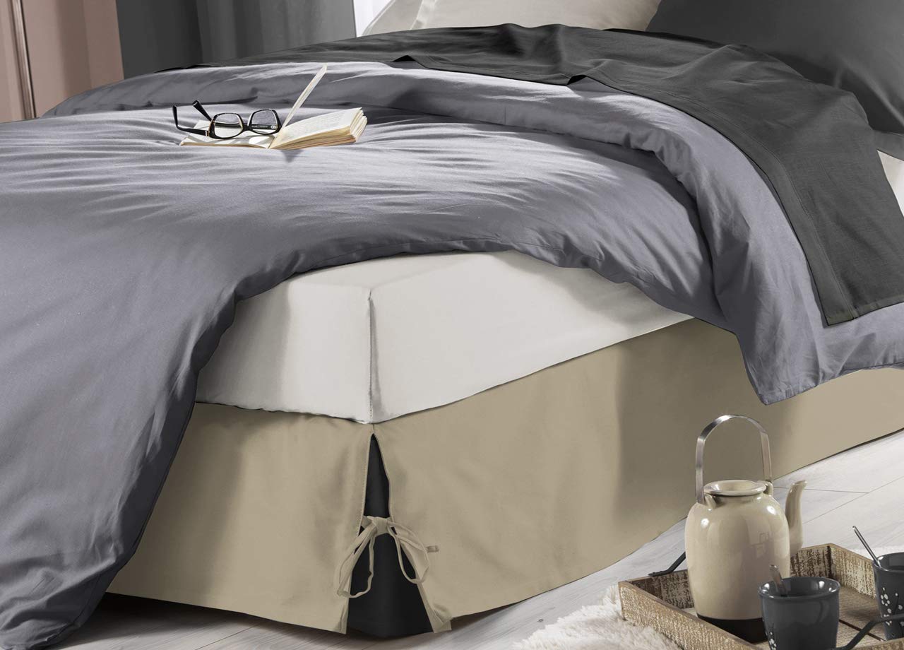 Nautica Home Gonna Per Letto Dormitorio Twin XL – Tinta Unita, Extra Lunga, 100% Cotone, Bianco, Caduta 106,7 Cm