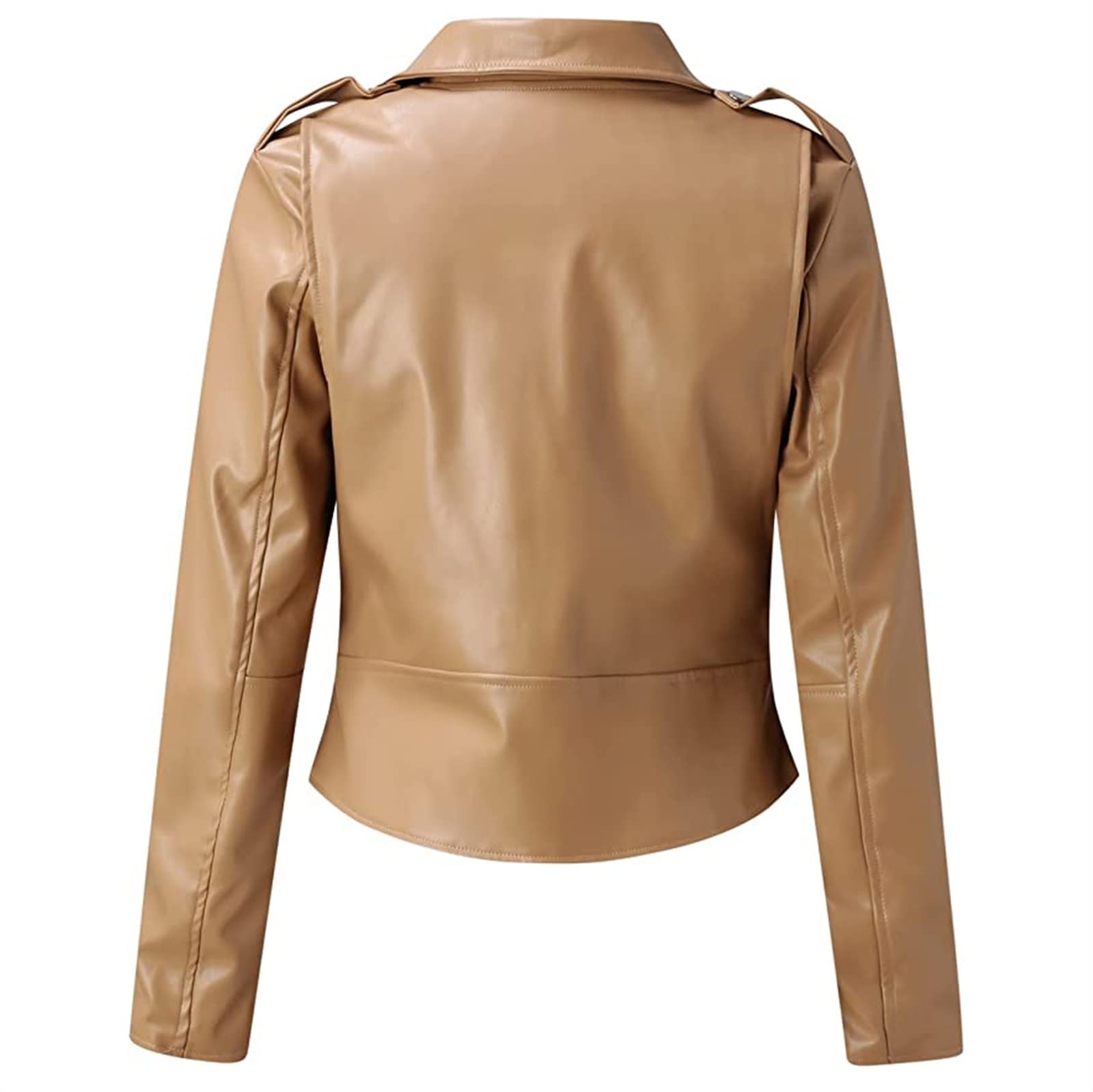 Lederjacke Damen Schwarz Kurz Pu Leather Jacket Vintage Revers Kunstlederjacke Motorradjacke Frauen Winterjacke Softshell Bikerjacke Freizeitjacke Übergangsjacke Winddicht Mantel
