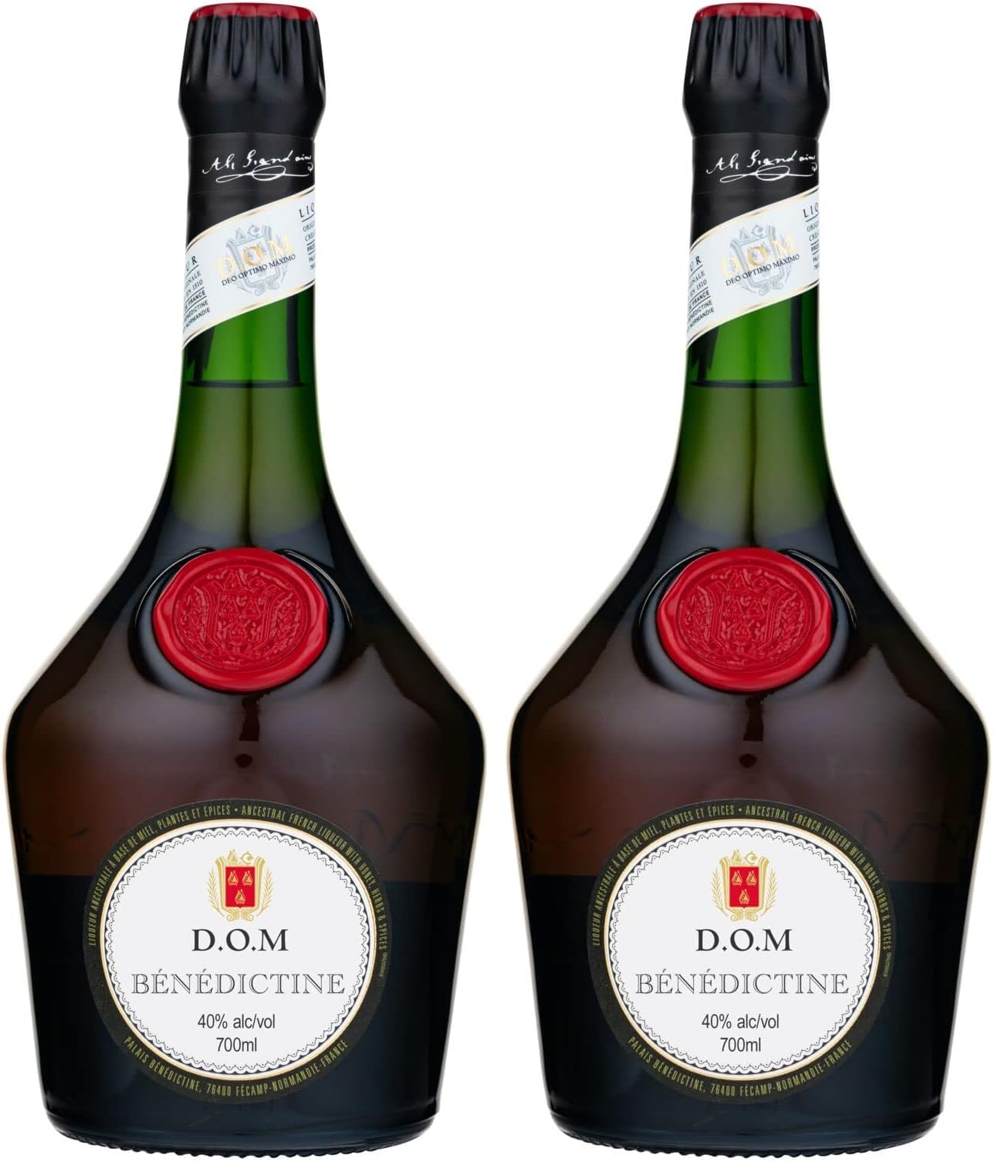 Bénédictine D.O.M. französischer Kräuterlikör, 40% Vol., 70 cl/700 ml, traditionelle Geheimrezeptur mit 27 Wurzeln, Kräutern & Gewürzen, feine Honignoten mit Zitrus & Mandeln, ideal als Geschenk