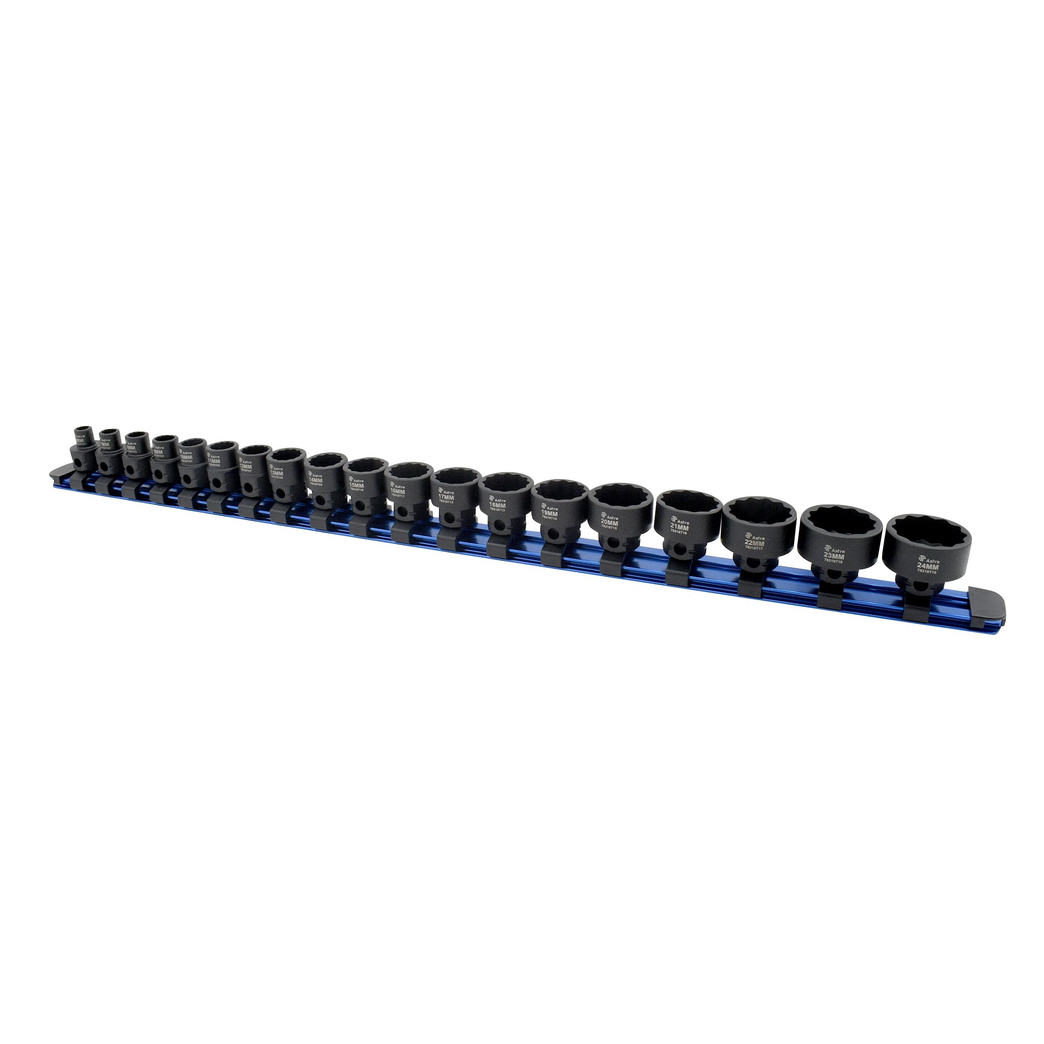 Astro Tools 78319T 19-Piece 12-Point 3/8" Drive Nano Impact Sockets 6-24mm - No Skips