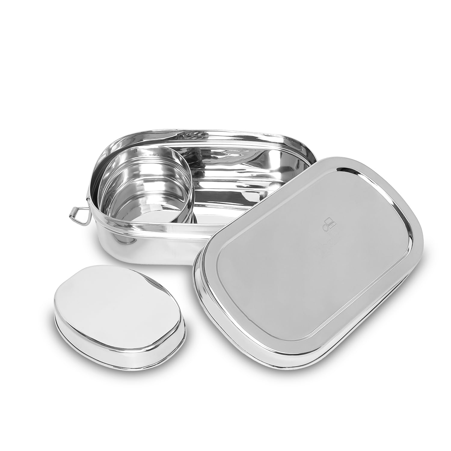 THALA - Stainless Steel Small Lunch Box for School with Mini Snack Box - Stainless Steel Tiffin Box for School & Office - Locking Clip - Kids Friendly Lid - Capacity 500ml-picture-27
