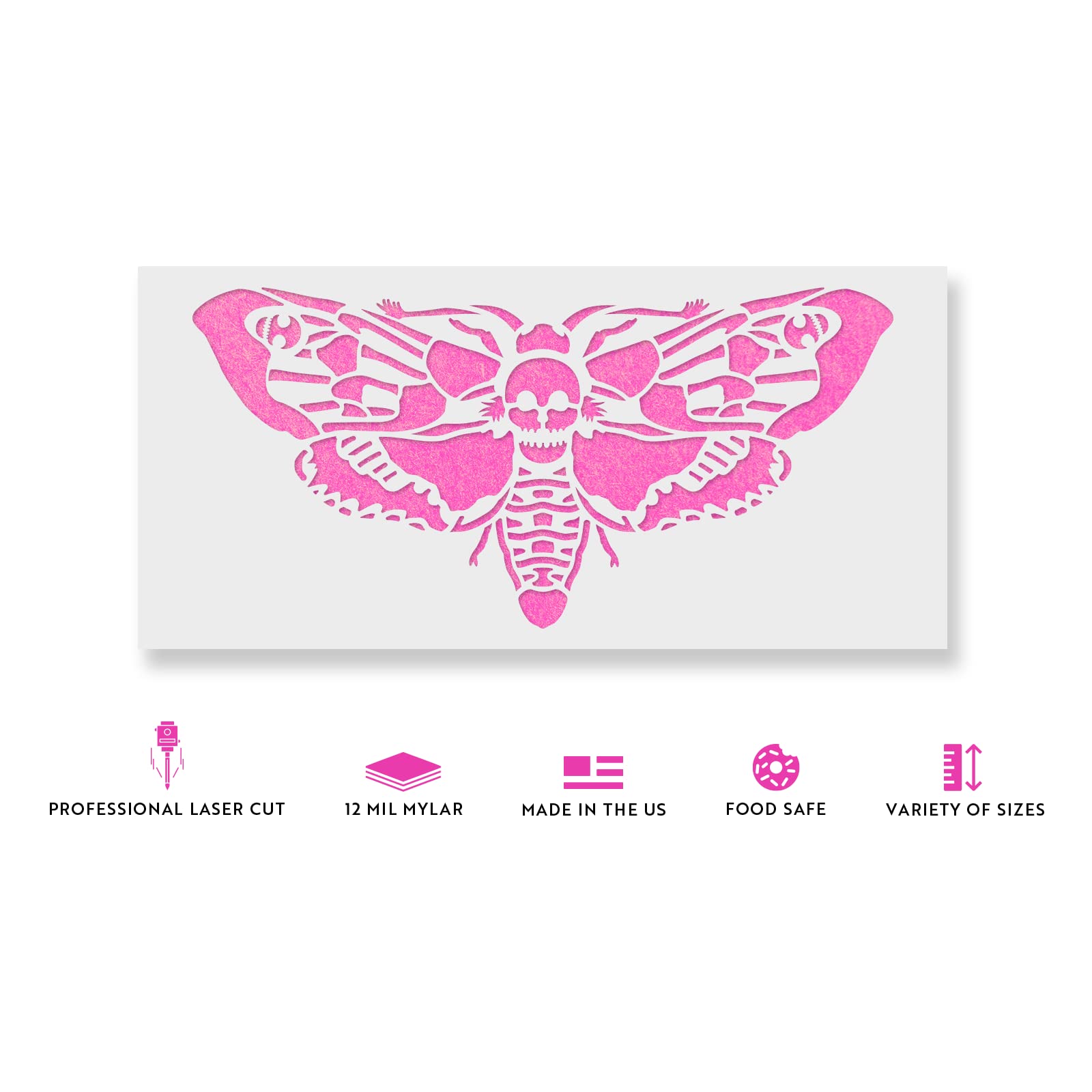 Death Head Moth Stencil - Unleash Creepy Creativity with Halloween, Horror Stencils