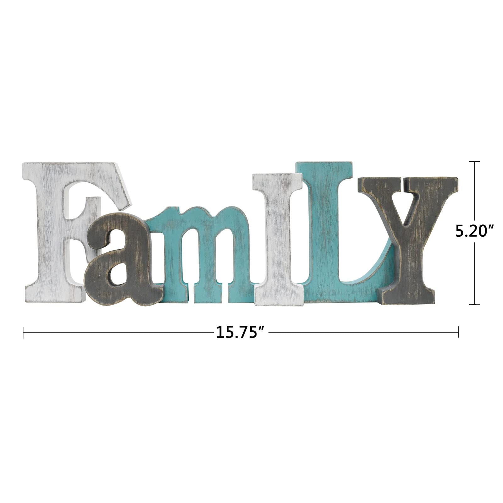 Cartello decorativo in legno rustico con scritta in lingua inglese "Famiglia"