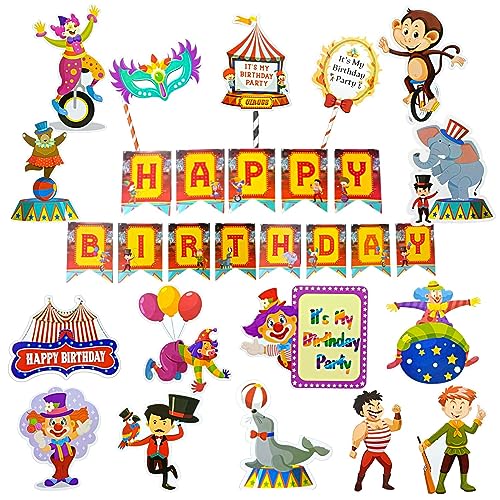 Image of 72 Pcs Circus Theme Birthday Decoration Happy Birthday Joker Lion Foil Balloon Multicolor Balloons for Decoration Carnival Party Decorations (Pack of 72, Multicolor)