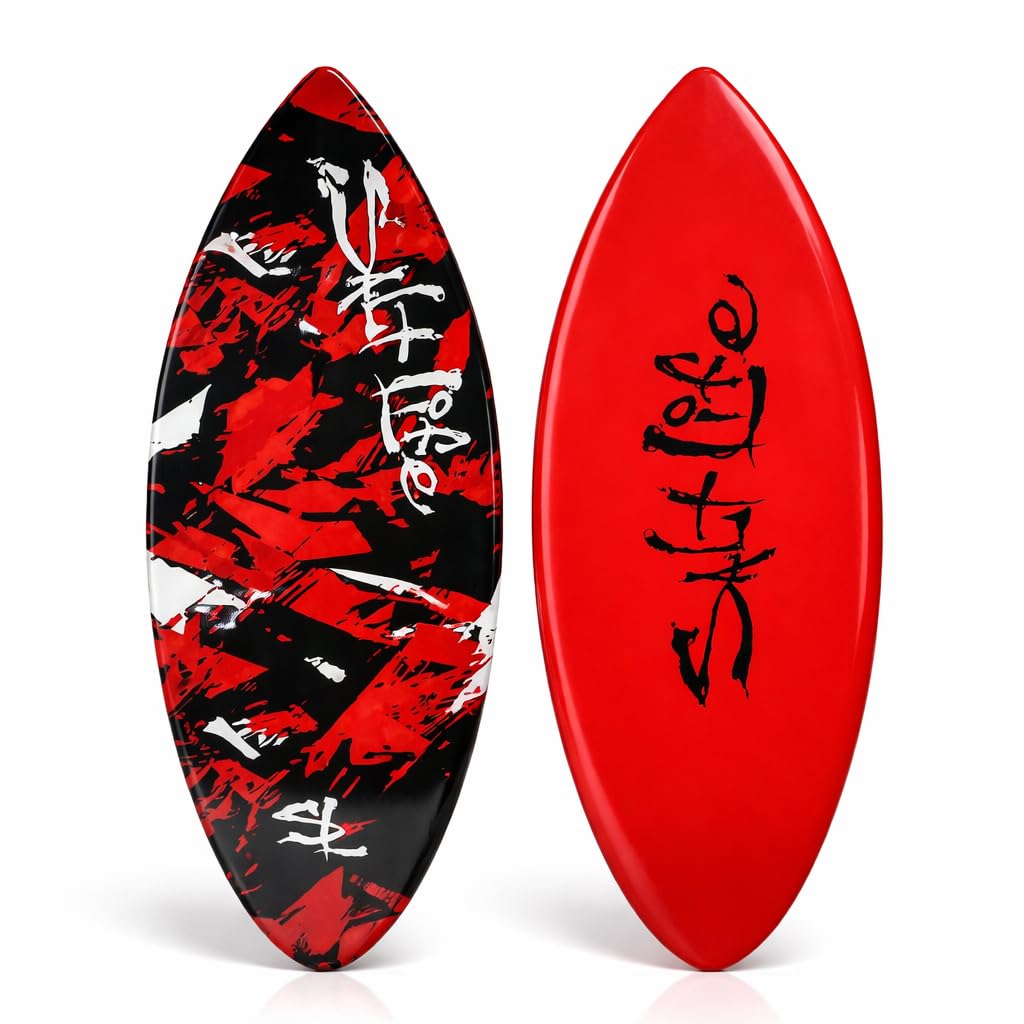 SALT LIFE Fiberglass Compression Skimboard – High-Performance Beach Skim Board for Kids, Teens &amp; Adults – Lightweight Durable Shorebreak – 38, 42, 44, 53 in