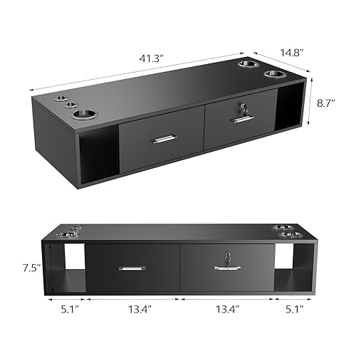 Miniatura 8 de Estación de estilo de montaje en pared para estilista, equipo de peluquería de belleza, estación de gabinete de salón con cajones de bloqueo,