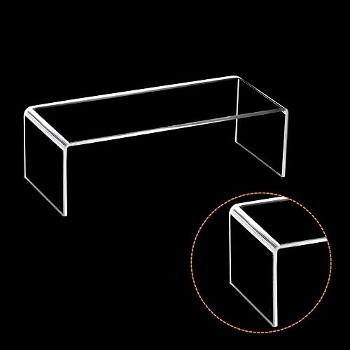 Miniatura 4 de uxcell Pequeño estante de exhibición de zapatos, 7.874x3.150x2.559 in acrílico almacenamiento estante titular transparente 2 unids