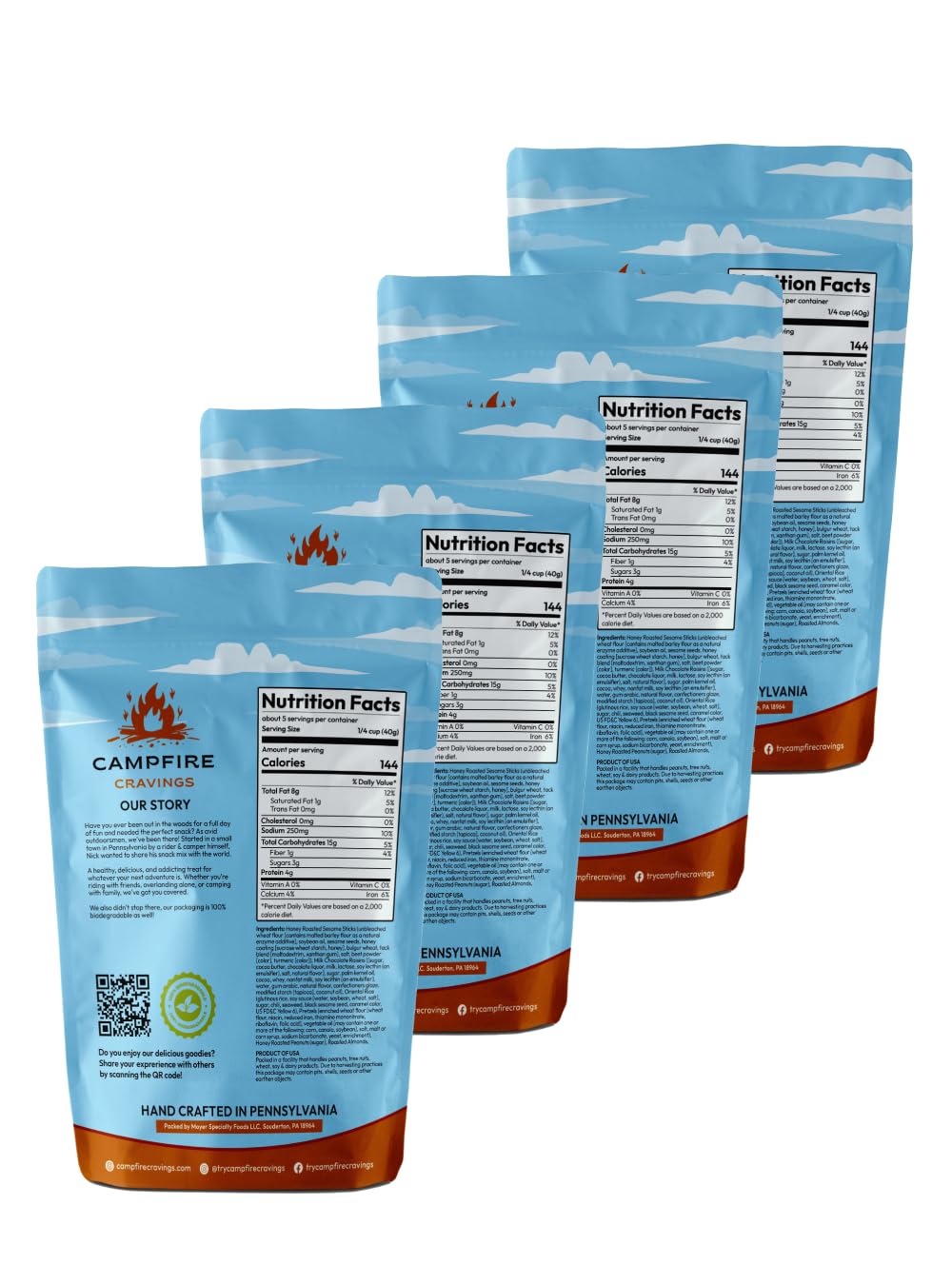 Campfire Cravings TRAILSIDE TAVERN Trail Mix 4-Pack – Eco-Friendly Snack Mix