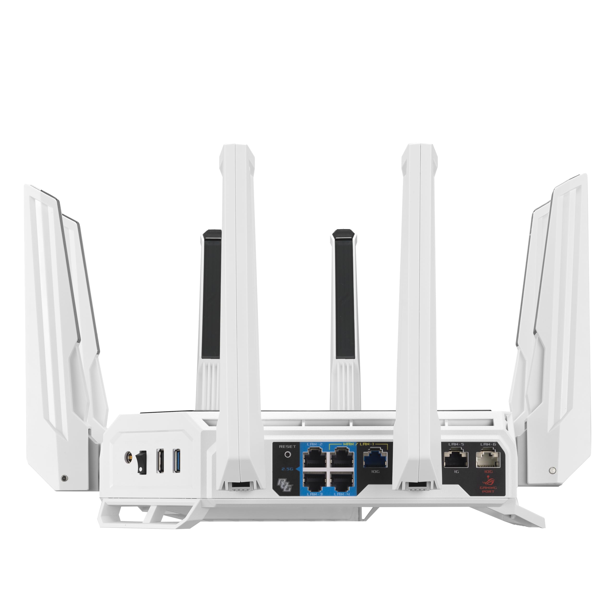ASUS GT-BE19000AI Router de Juego AI Tri-Band WiFi 7 (802.11be), Ancho de Banda de 320 MHz y 4096-QAM, MLO, Dos Puertos 10G, AI Game Boost, Red de Juegos, Aura RGB, Soporte AiMesh, Guest Network