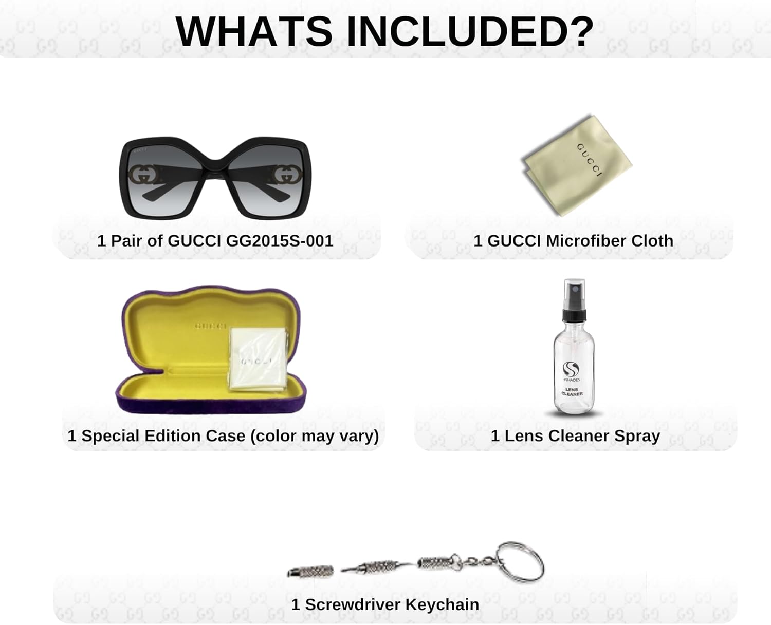Gucci GG2015S WrapAround GG Interlocking Logo Sunglasses wih Luxury Eyewear Kit - Image 3