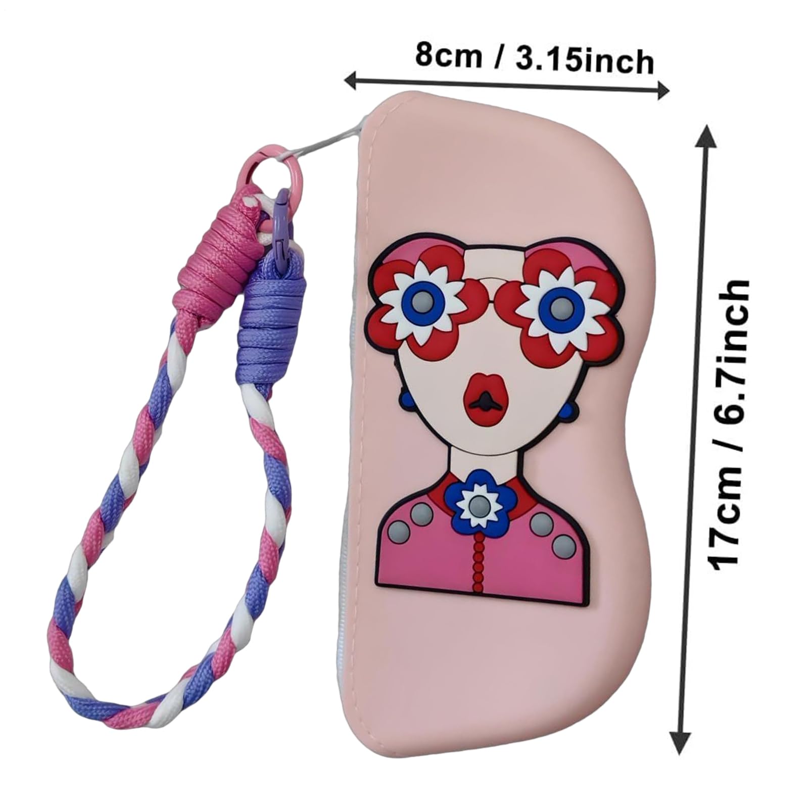 Generico Astucci Portaocchiali per Donna | Astuccio Occhiali Divertente Per Donna,Borsetta Portatile con Cerniera in Morbido Silicone per e Conservazione Occhiali all'Aperto