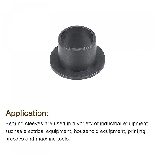 Miniatura 100 de uxcell Rodamientos de manga con bridas 0.118 in Diámetro 0.181 in OD 0.197 in Longitud POM Envueltos Bujes sin aceite Negro 4pcs