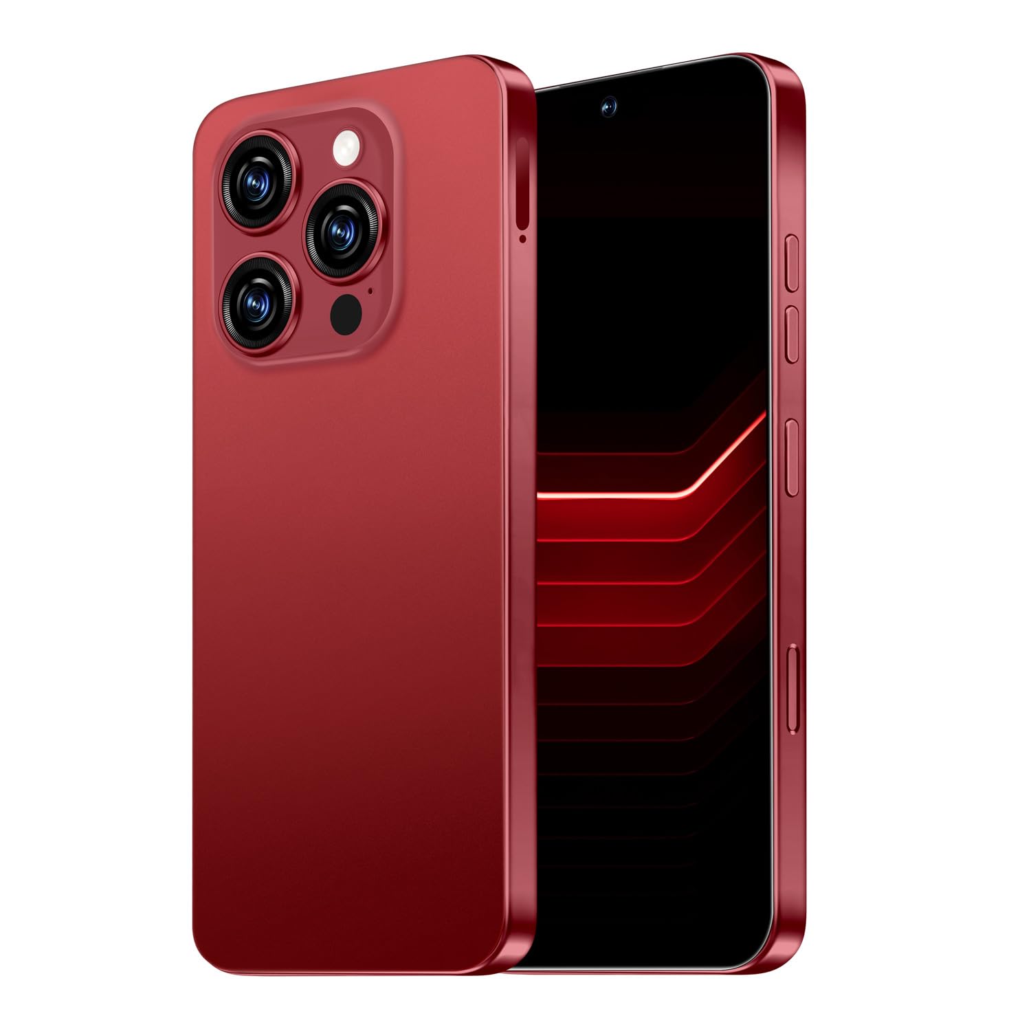 I16 ProMax Smartphone Unlocked, 6.99" HD Screen 5G Phone, 8+256GB, 7000mAh, 68+108MP Zoom Camera, Fingerprint & Face ID, Dual SIM (Wine Red)