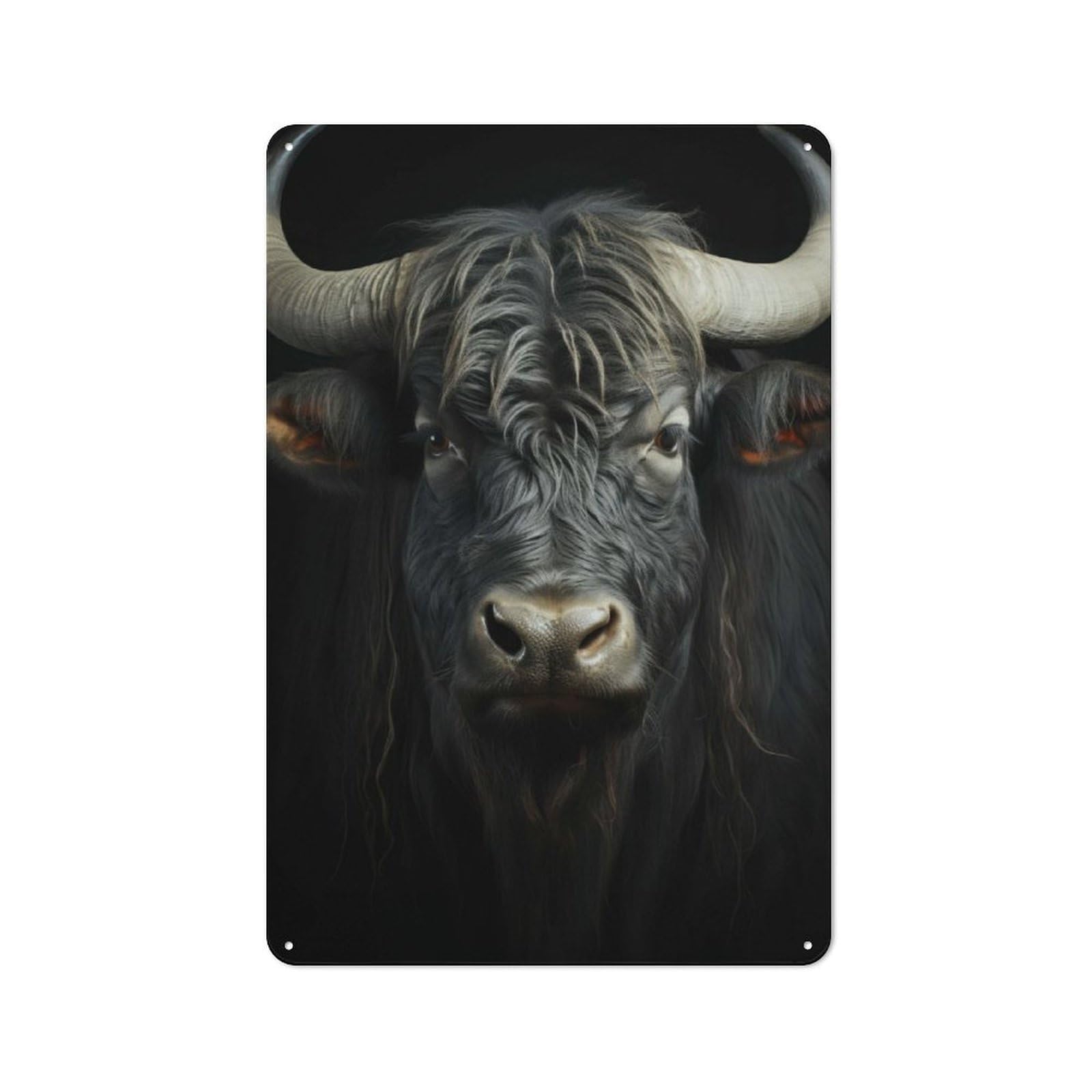Junmoney Cool Yak Animal Portrait Retro Tin Sign 30X20cm For Workshop Wall, For Collectors Of Retro Metal Wall Decor