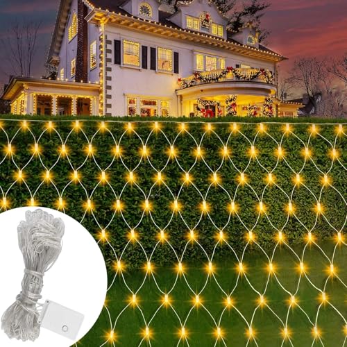 LED Lichternetz,1.5×1.5m Lichterkette Netzlicht,Lichterkettennetz,LED...