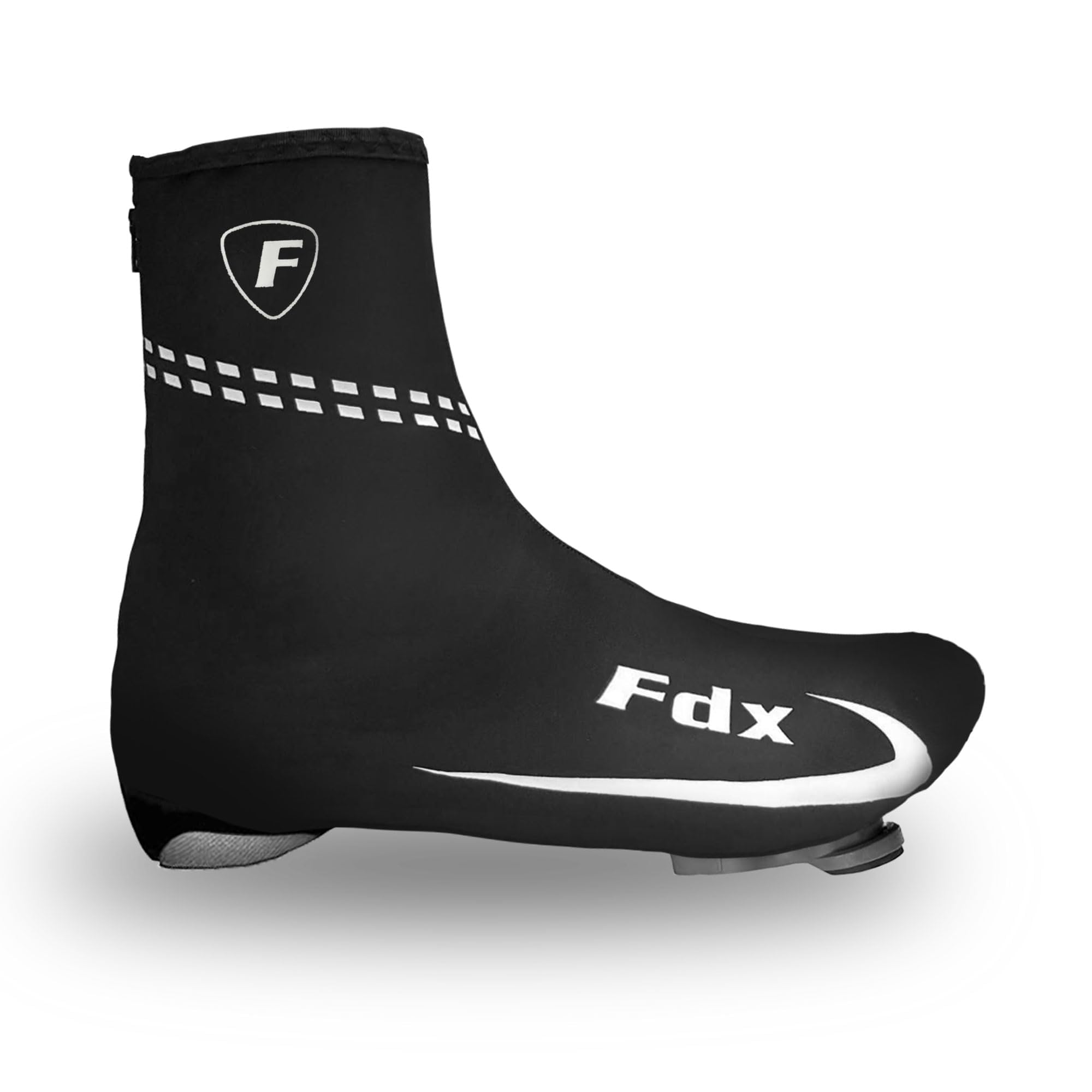 FDX Cycling OverShoes - Windproof and Water Resistant Shoecovers for Men and Women, Warm and Thermal Bike Gaiters, MTB Accessories Black-Medium