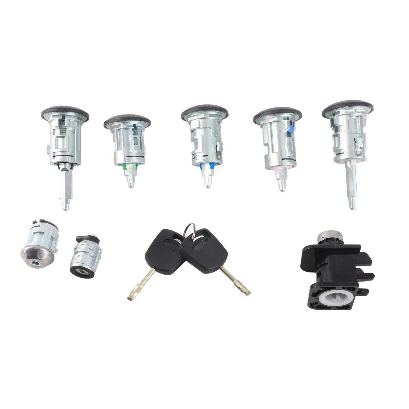 Yinhing Set Chiavi per Auto con Serrature Carburante Cofano Accensione 4425134 Sostituzione per Connect 2002 2007 Kit Completo Include Porta e Cilindri di Accensione con Chiavi
