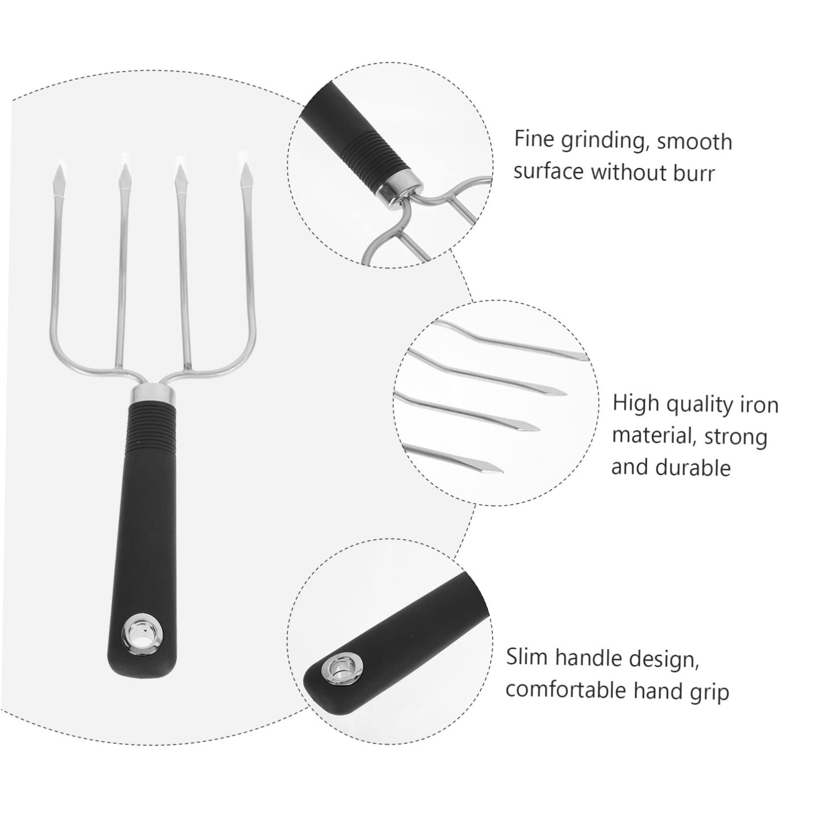 INOOMP 3pezzi Inossidabile Barbecue Fork Antiscivolo Utensile Per Grigliate Per Arrosti Costine Pollame e