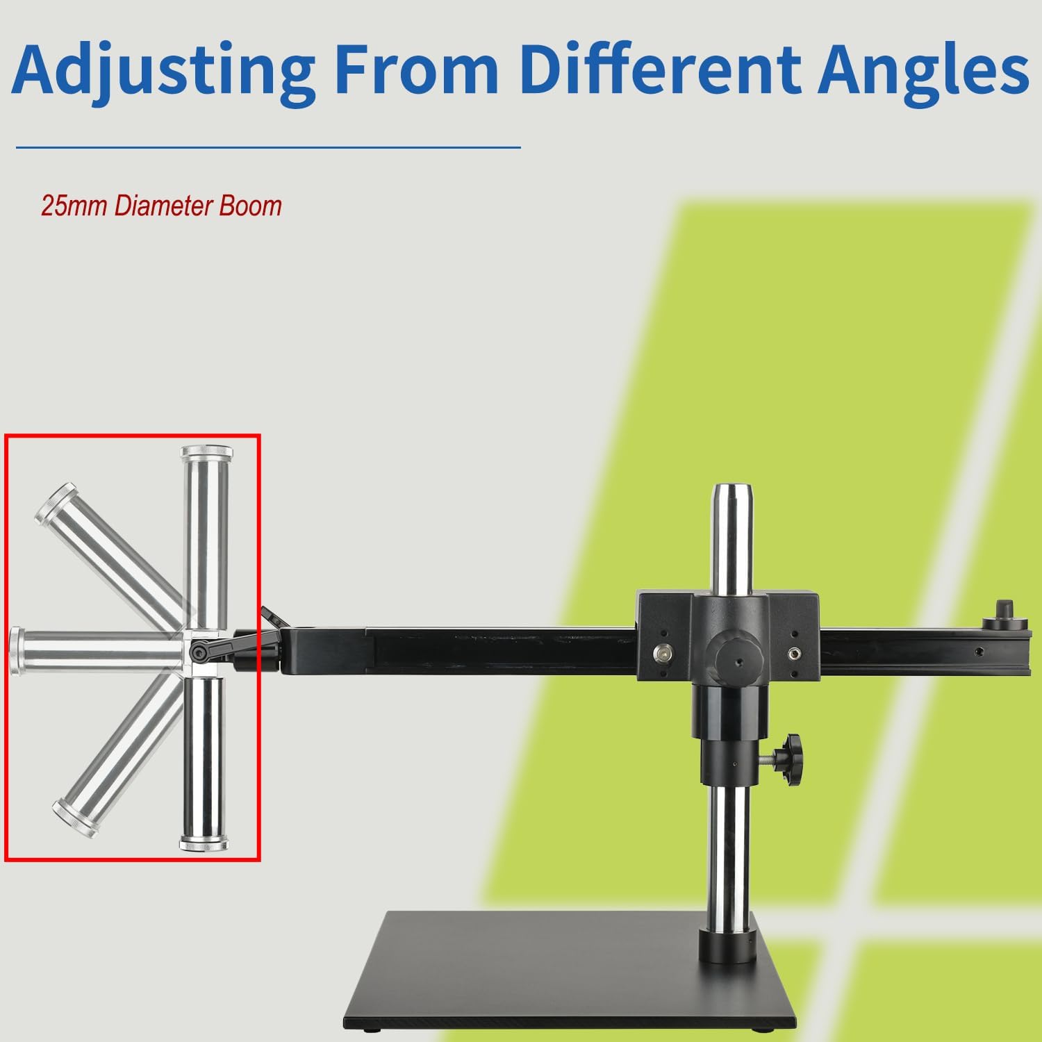 Stereoscopic Microscope Bracket 180 Degree Adjustable Angle 25mm Diameter Microscope Boom