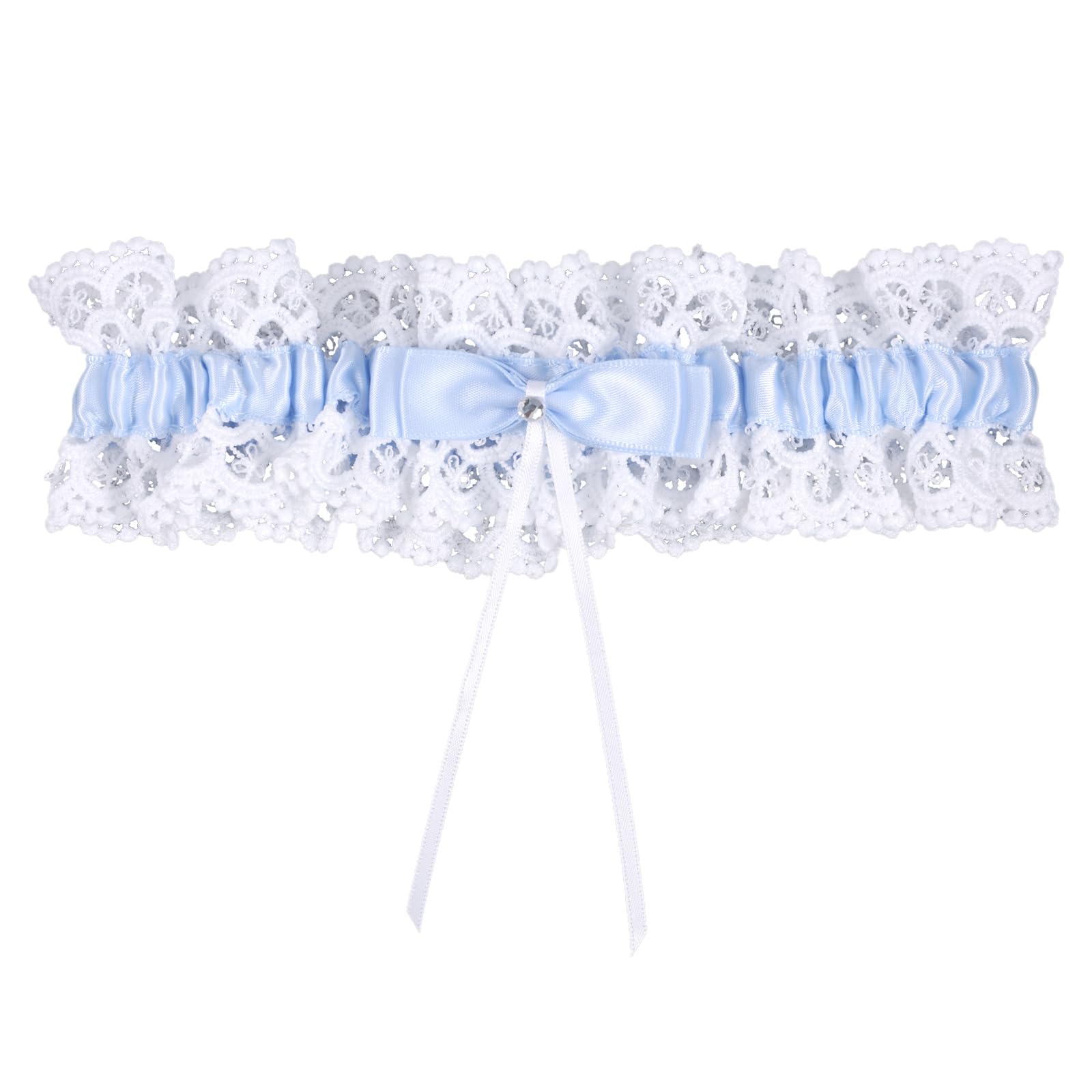 Bridal Garter, Blue Lace Bow Adjustable Leg Garter Elegant Wedding Accessories for Women Girls Parties Bridal Shower-image-38