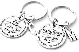 Stainless Steel To My Daughter Son Keychain from Mom Dad