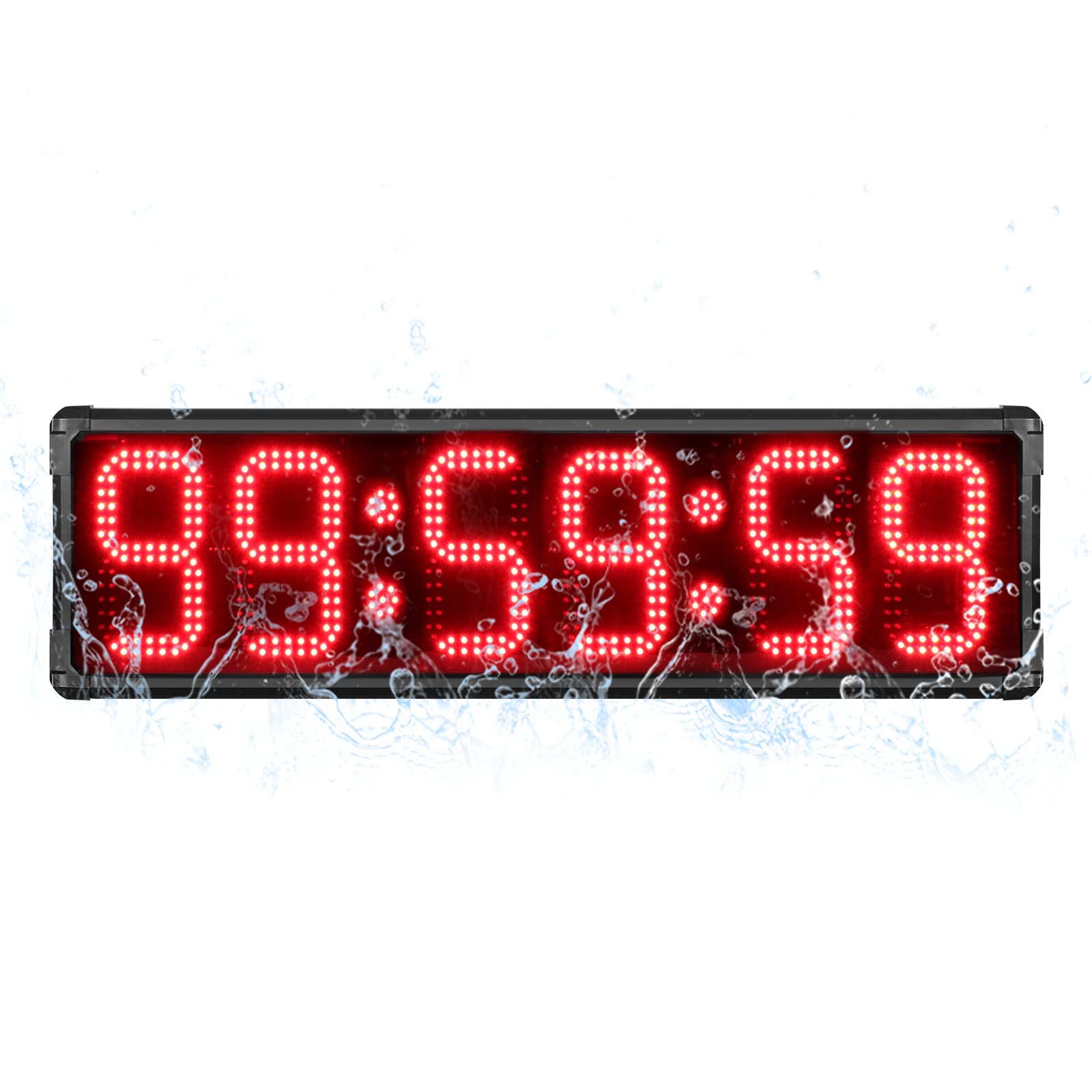 YZ 8 Inch Single/Double-Sided Outdoor Waterproof Digital Large Display, LED Race Clock Timer Stopwatch for Running Events, Gym Timer Marathon Countdown Clock, Remote Control (Single Sided)
