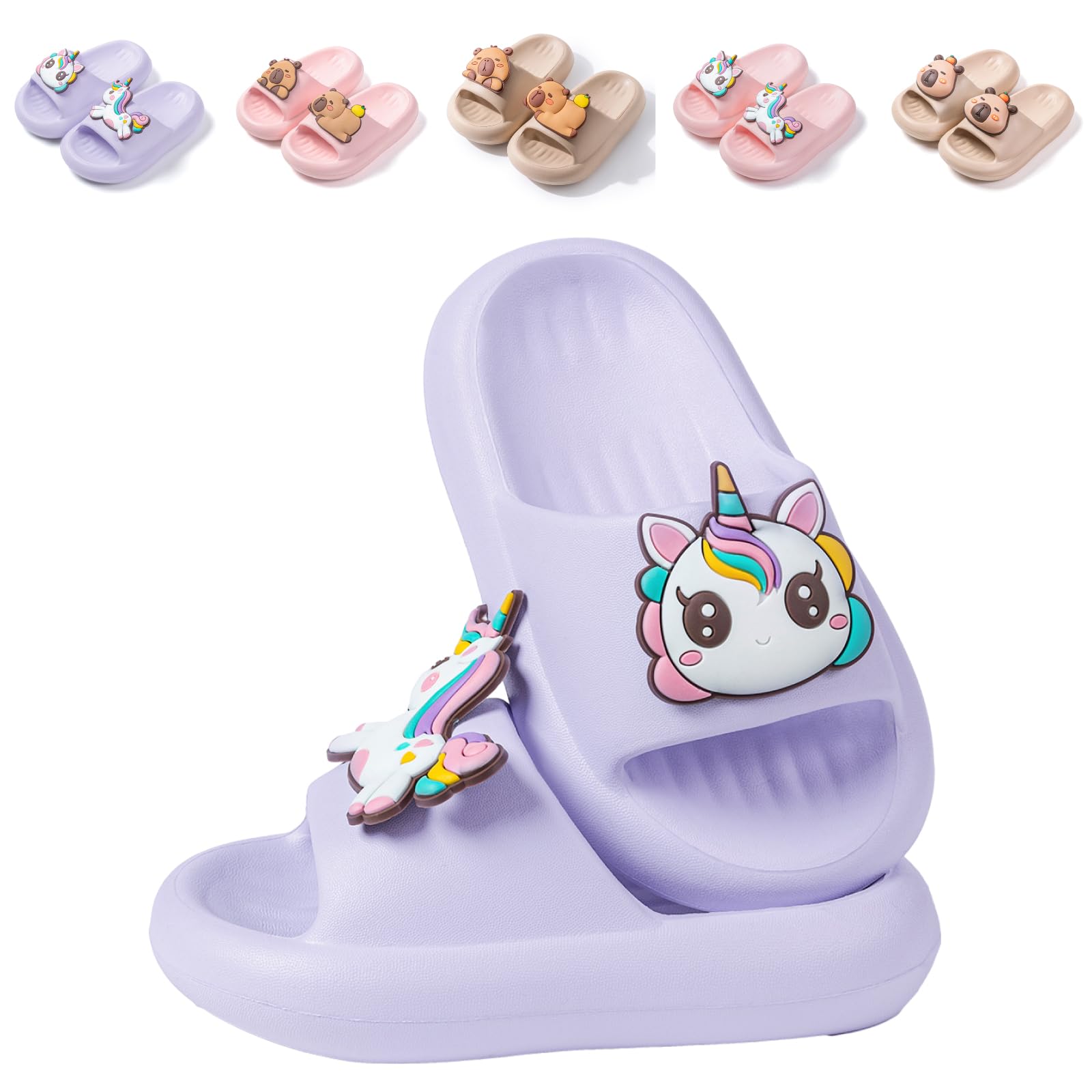 Claquette Enfant Pantoufles Bain Fille Garcon Arc/Dinosaure Tongs Enfant Antidérapant Chaussures pour Piscine et Plage