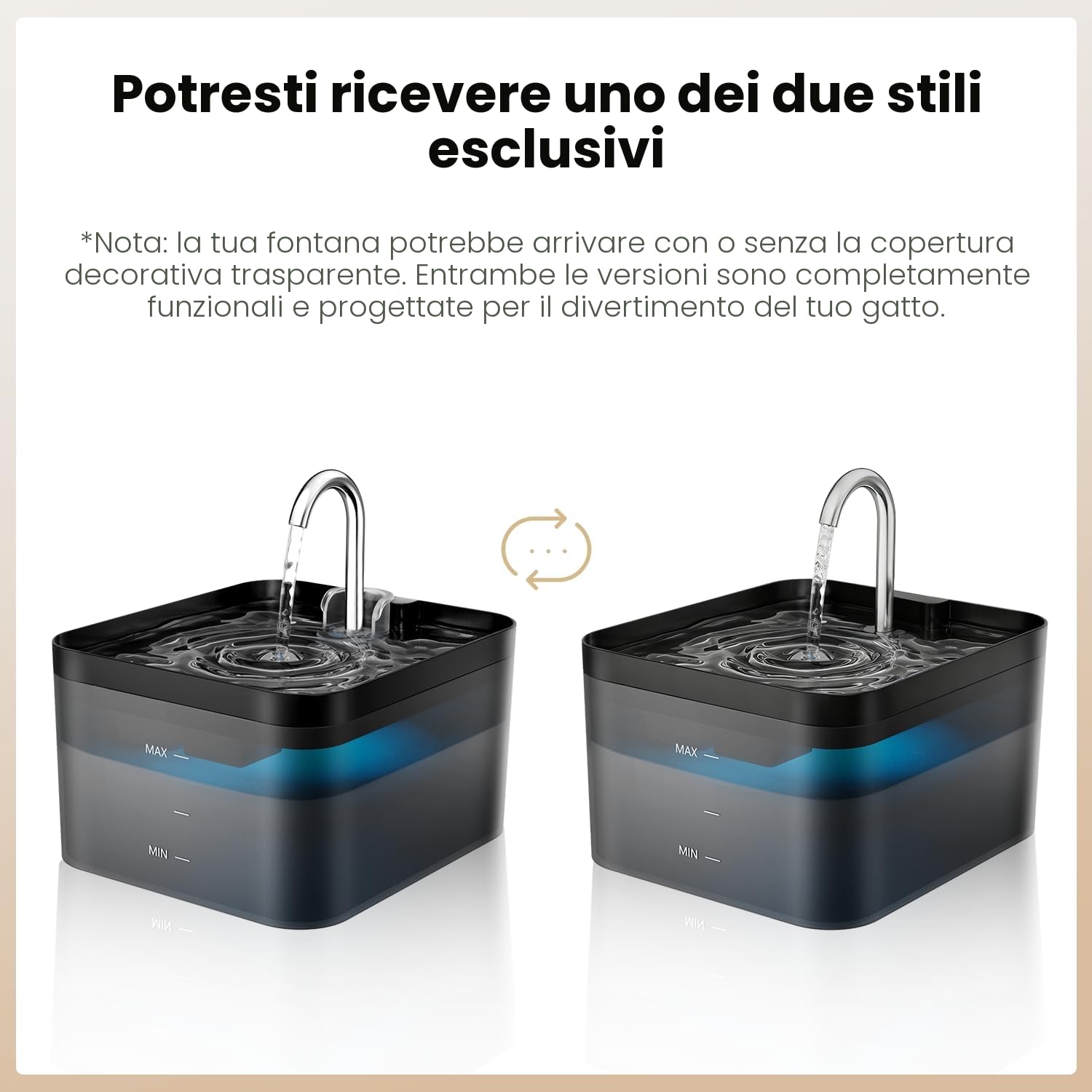 PawPoll Fontanella per Gatti, 2,2L Fontana per Gatti, Ultra Silenzioso, Facile da Pulire, Fontanella Gatto con LED e Filtro a Carbone Attivo, Adatto a Più Animali Domestici