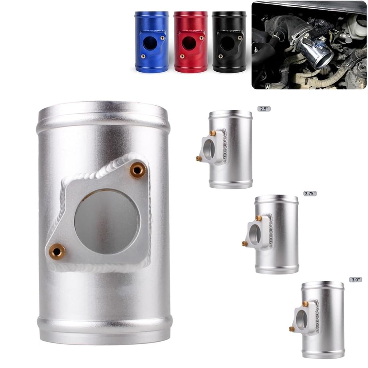 Flowmeter Counter 63/70/76/83MM Air Flow Sensor Mount Air Flow Meter Base Fit for Toyota Mazda Subaru Suzuki Air Intake Meter Adapter (76mm)