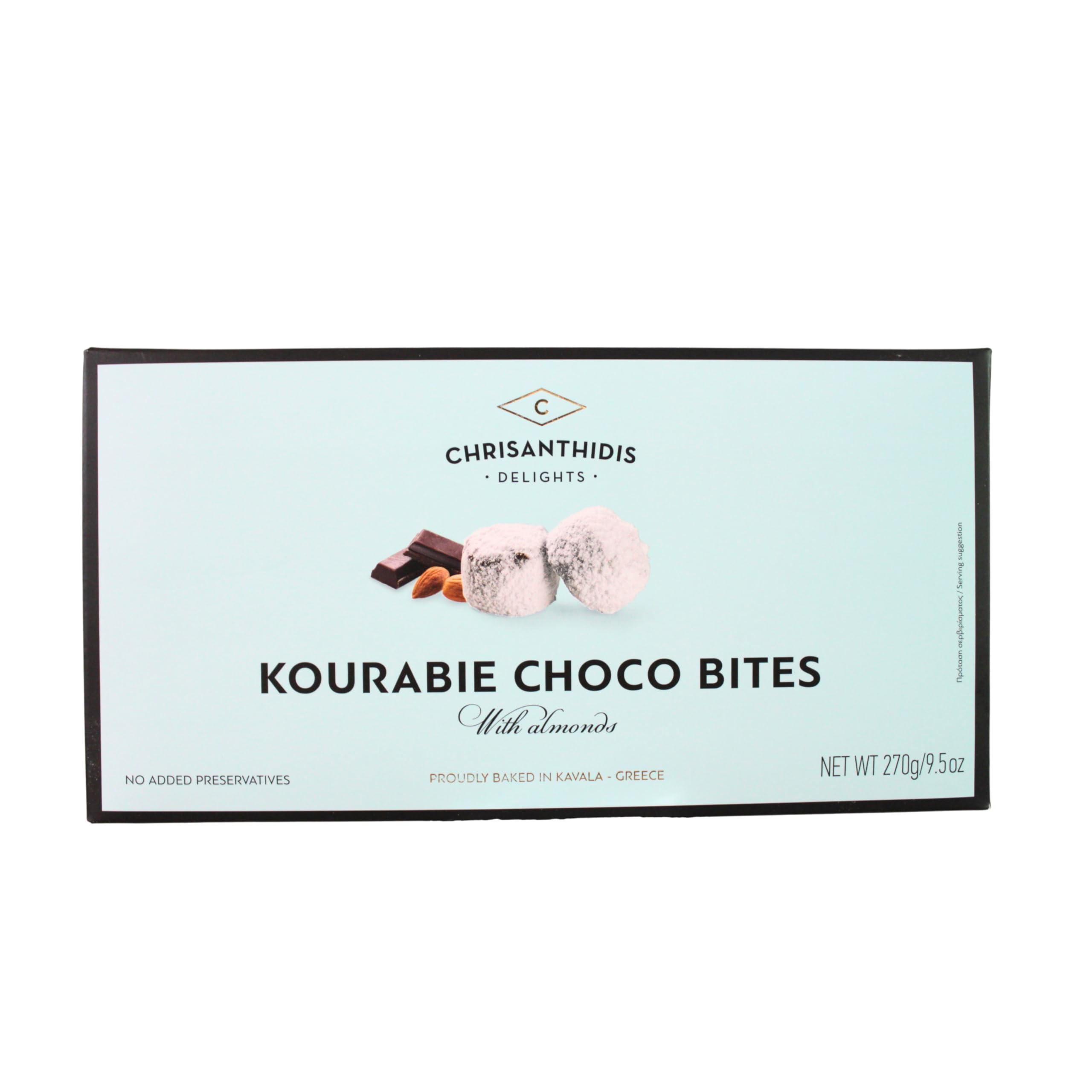 Chrisanthidis Delights Kourabie Shortbread Choco Bites with Almonds, 270 g