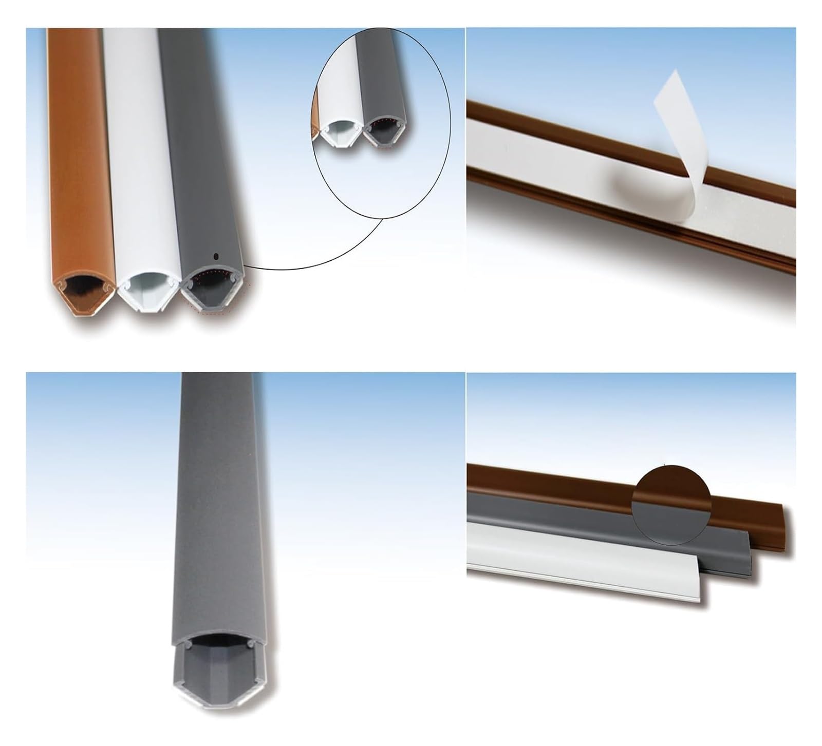 Canaleta de cables autoadhesiva PVC