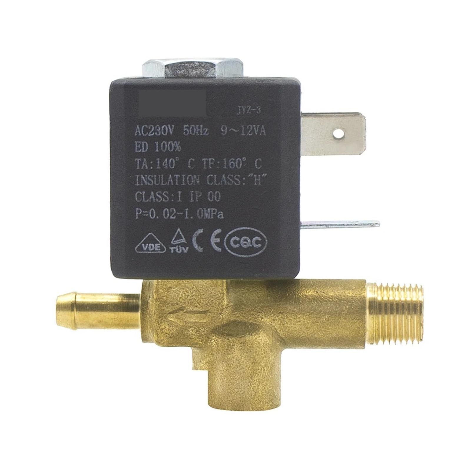 válvula de solenoide eléctrica JYZ-3 rosca externa AC230V 2/3 vías G1/8 "válvula solenoide de Gas de agua for plancha eléctrica, cafetera, etc.