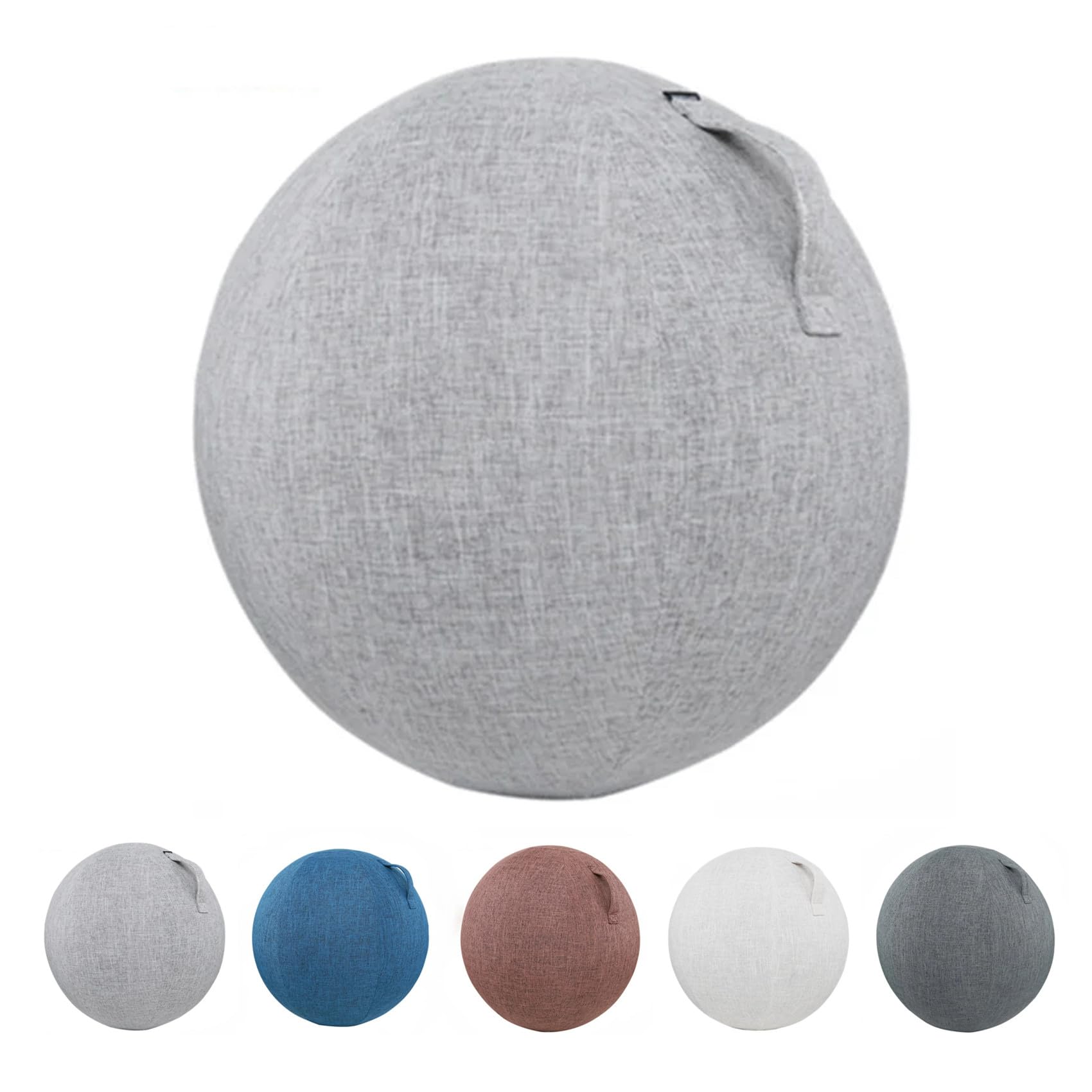 Housse Ballon Gym 55/65/75cm Housse Ballon de Exercice Housse De Swiss Ball Ballon Bureau Anti-saleté Durable Housse De Protection Antidérapante,Argent,65cm