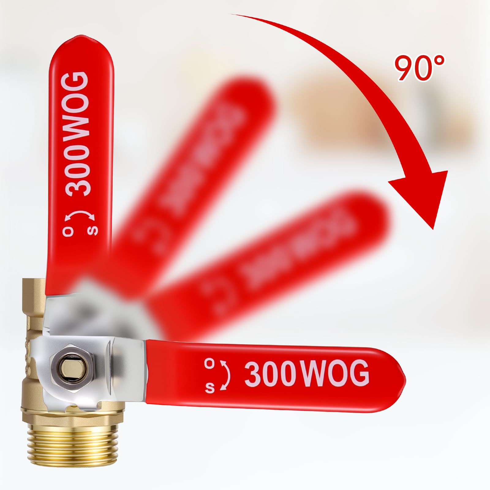 Zocipro Lot de 2 Vannes 3/4" PN40 – Raccord Mâle-Femelle en Laiton avec Poignée Rouge, Robinet Réducteur de Pression pour Eau, pour Tuyau Gaz, Raccord Plomberie Eau, Extérieur Jardin