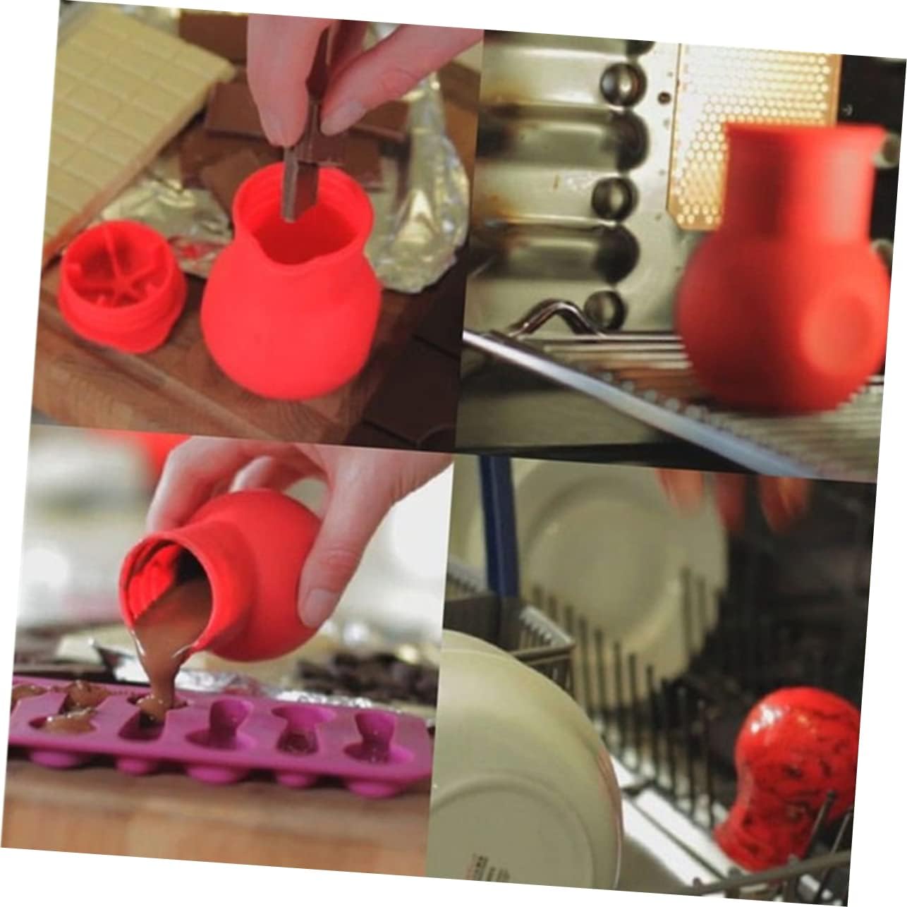 Red Silicone Melting Pot for Chocolate Butter and Sauce Pouring