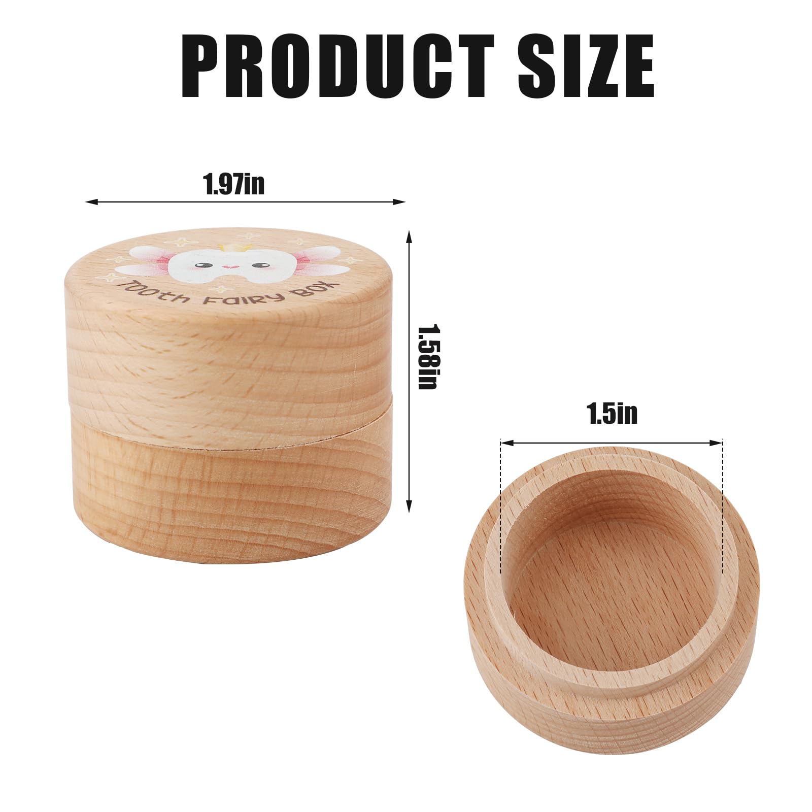 Boîte à souvenirs en bois pour dents de bébé, boîte de rangement pour enfants, boîte de rangement pour dents perdues, cadeau d'anniversaire et de fête prénatale Boîte à souvenirs en bois pour dents de bébé, boîte de rangement pour enfants, boîte de rangement pour dents perdues, cadeau d'anniversaire et de fête prénatale