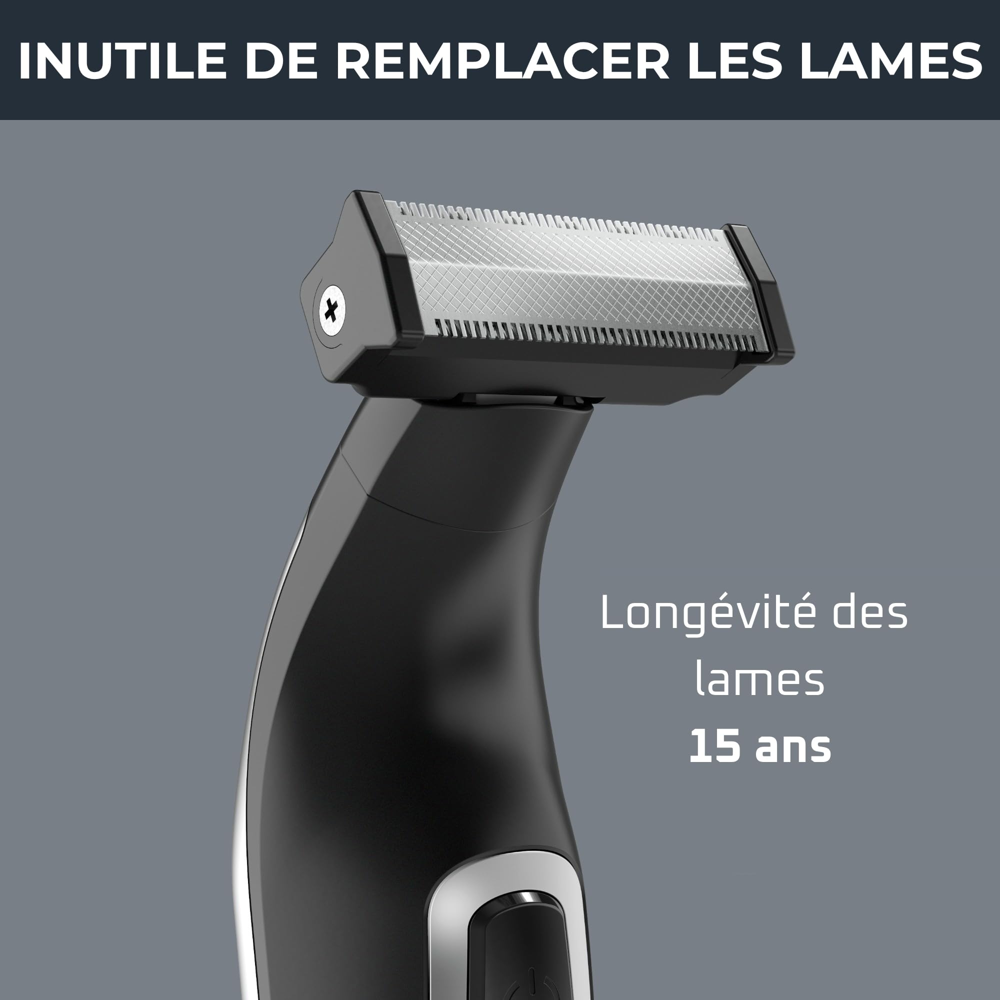 ROWENTA | Forever Sharp Tondeuse Barbe Hybride 3en1 | Tailler Styliser Raser Aucun Remplacement De Lame Nécessaire Lames En Acier Inoxydable Tête Amovible Autonomie 120 min Wet & Dry TN6000F5