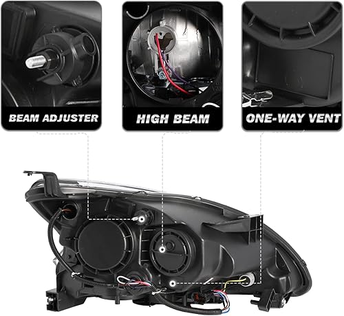 Miniatura 3 de SOCKIR Conjunto de faros delanteros para Nissan Sentra 2013-2015 estilo OEM reemplazo lado izquierdo del conductor