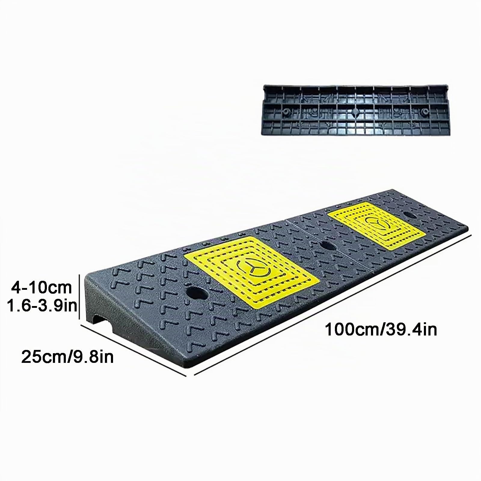 Rampe pour Voiture avec 3 Boulons D'expansion, Rampe de Trottoir en Caoutchouc Portable pour Allée, Quai de Chargement, Trottoir, Voitures Basses, Scooter, Vélo, Moto ( Size : 100*25*7cm/39.4*9.8*2.7i