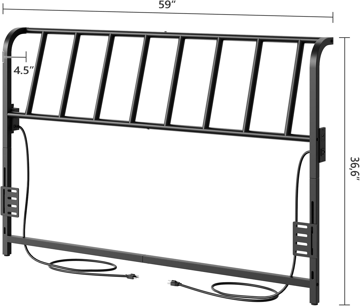 Diagram showing dimensions of the MAHANCRIS Queen Size Metal Headboard