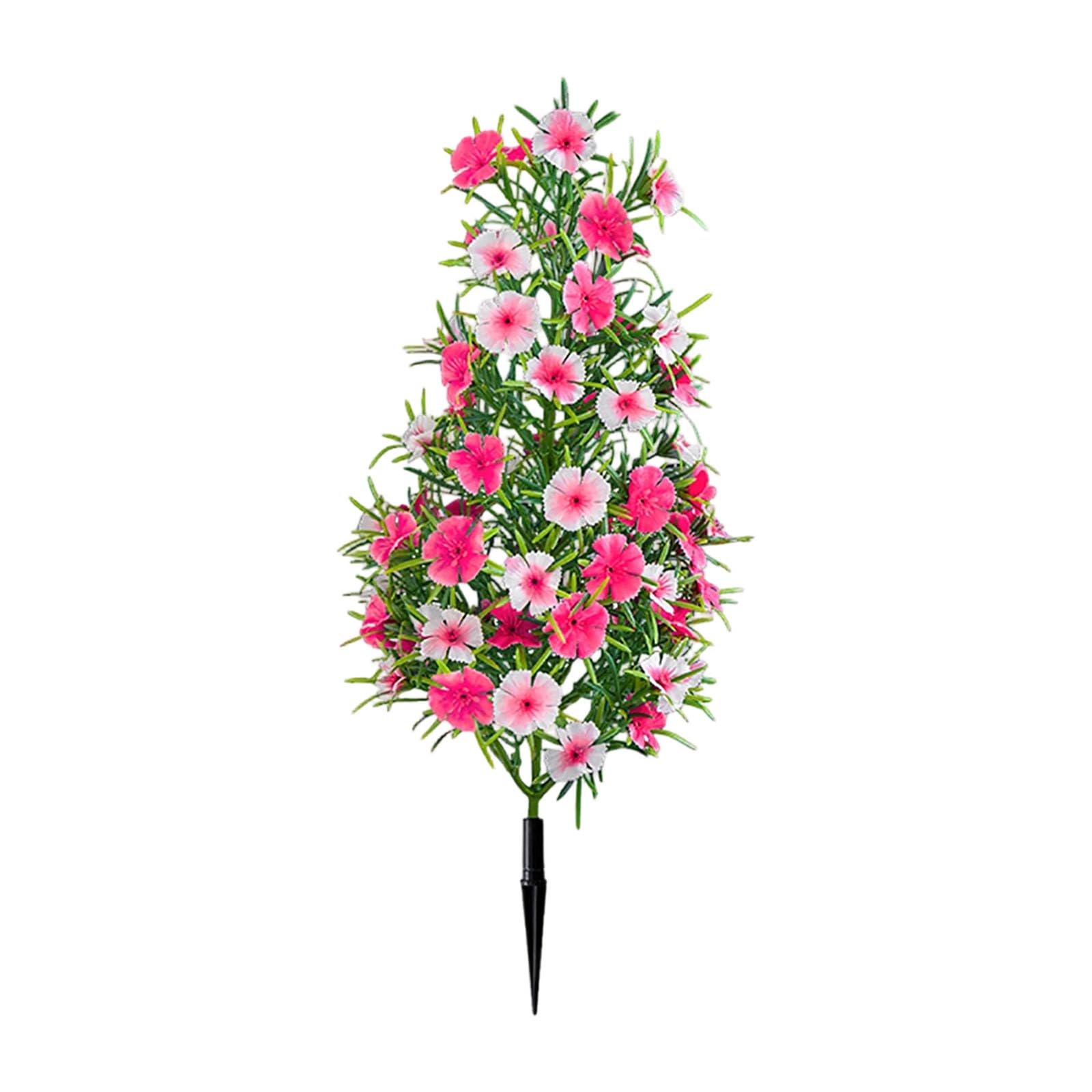Artificial Dianthus Flower Stake for Patio Decor, Faux Garden Pick, 19.68in Border Accent for Outdoor Displays Faux Dianthus Bush Stake Artificial Carnation Garden Pick Outdoor Flower Border Container