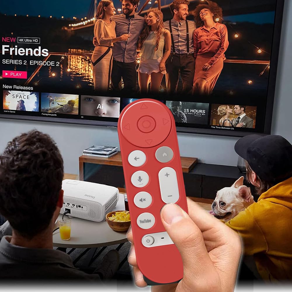 Pokrowiec na pilota do Google TV Streamer 4K 2024 Voice Remote, antypoślizgowy silikonowy pokrowiec ochronny, osłona pilota zdalnego sterowania do akcesoriów telewizyjnych